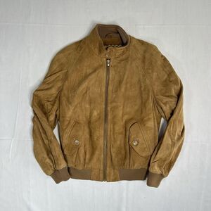 VINTAGE 80’s Abercrombie & Fitch Men’s Suede A-1 Leather Bomber Jacket Tan Med